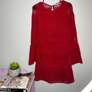 Rebecca Minkoff 70s Vibe Lace Pattern Mini Dress